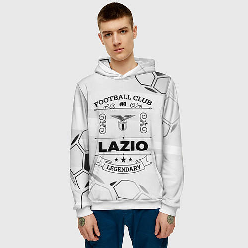 Мужская толстовка Lazio Football Club Number 1 Legendary / 3D-Белый – фото 3