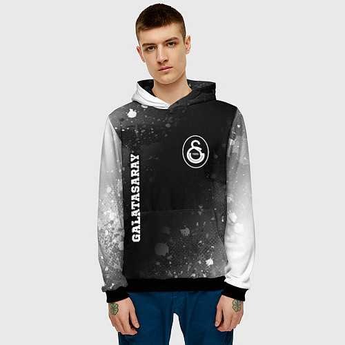 Мужская толстовка Galatasaray Sport на темном фоне / 3D-Черный – фото 3