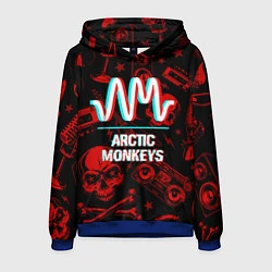 Толстовка-худи мужская Arctic Monkeys Rock Glitch, цвет: 3D-синий