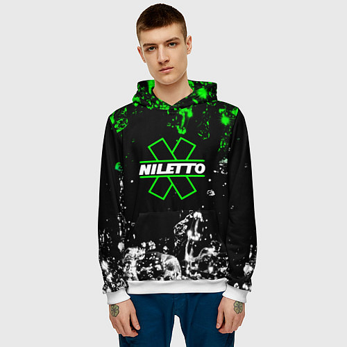 Мужская толстовка Нилето niletto текстура воды / 3D-Белый – фото 3