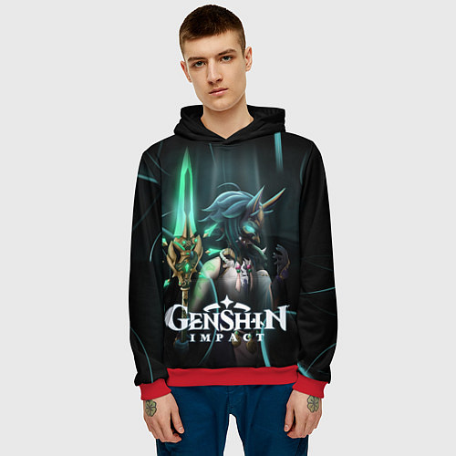 Мужская толстовка Сяо-маска Якса / 3D-Красный – фото 3