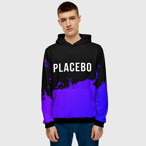 Мужская толстовка Placebo Purple Grunge / 3D-Черный – фото 3