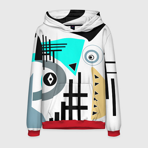 Мужская толстовка Абстрактный современный дизайн / 3D-Красный – фото 1