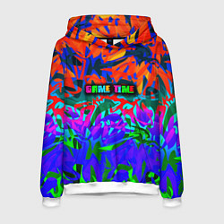 Толстовка-худи мужская Game time Абстрактный пятнистый узор, цвет: 3D-белый
