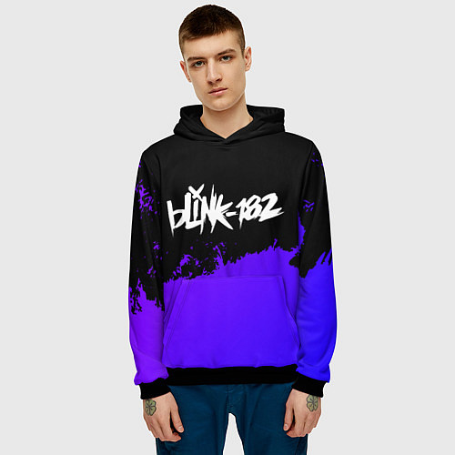 Мужская толстовка Blink 182 Purple Grunge / 3D-Черный – фото 3