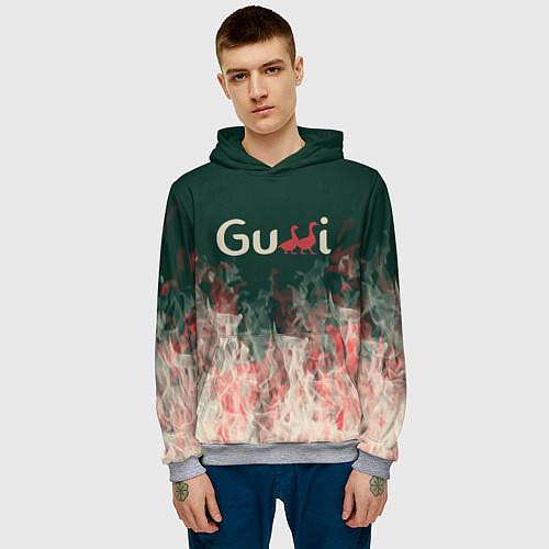 Мужская толстовка Gucci - огонь / 3D-Меланж – фото 3