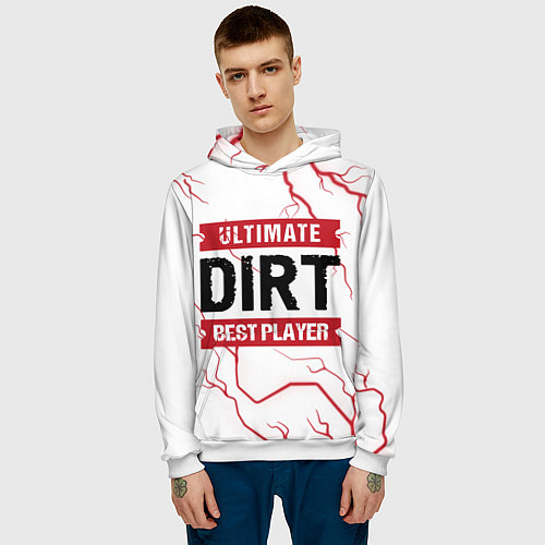 Мужская толстовка Dirt: красные таблички Best Player и Ultimate / 3D-Белый – фото 3