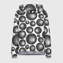 Толстовка-худи мужская Объёмные шары - текстура, цвет: 3D-меланж