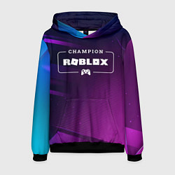 Толстовка-худи мужская Roblox Gaming Champion: рамка с лого и джойстиком, цвет: 3D-черный