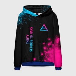 Толстовка-худи мужская Thirty Seconds to Mars Neon Gradient, цвет: 3D-синий