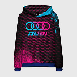 Толстовка-худи мужская Audi - neon gradient, цвет: 3D-синий