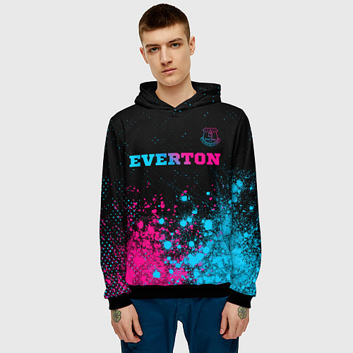 Мужская толстовка Everton - neon gradient / 3D-Черный – фото 3