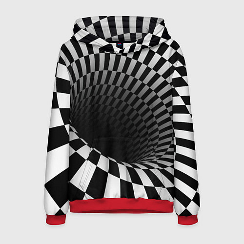 Мужская толстовка Портал - оптическая иллюзия / 3D-Красный – фото 1