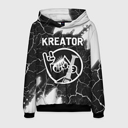 Толстовка-худи мужская Kreator кот - краска, цвет: 3D-черный