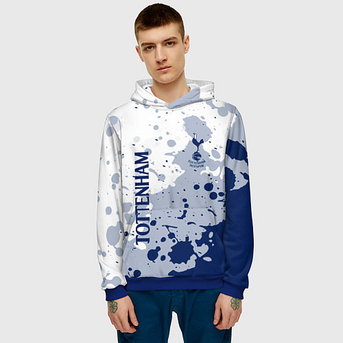 Мужская толстовка Tottenham hotspur Брызги красок / 3D-Синий – фото 3