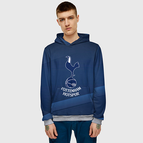 Мужская толстовка Tottenham hotspur Синяя абстракция / 3D-Меланж – фото 3