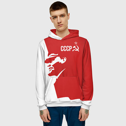 Мужская толстовка СССР Владимир Ильич Ленин / 3D-Белый – фото 3