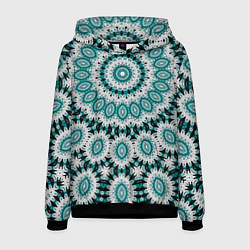 Толстовка-худи мужская Этнический узор Мандала, цвет: 3D-черный