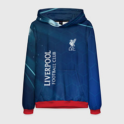 Толстовка-худи мужская Liverpool Соты Абстракция, цвет: 3D-красный