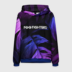 Толстовка-худи мужская Foo Fighters neon monstera, цвет: 3D-синий