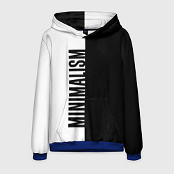 Толстовка-худи мужская MINIMALISM - BLACK AND WHITE, цвет: 3D-синий