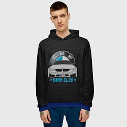 Толстовка-худи мужская BMW club carbon, цвет: 3D-синий — фото 2