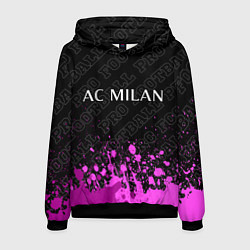Толстовка-худи мужская AC Milan pro football: символ сверху, цвет: 3D-черный