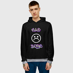 Толстовка-худи мужская Sad boys лого, цвет: 3D-меланж — фото 2