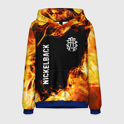 Толстовка-худи мужская Nickelback и пылающий огонь, цвет: 3D-синий