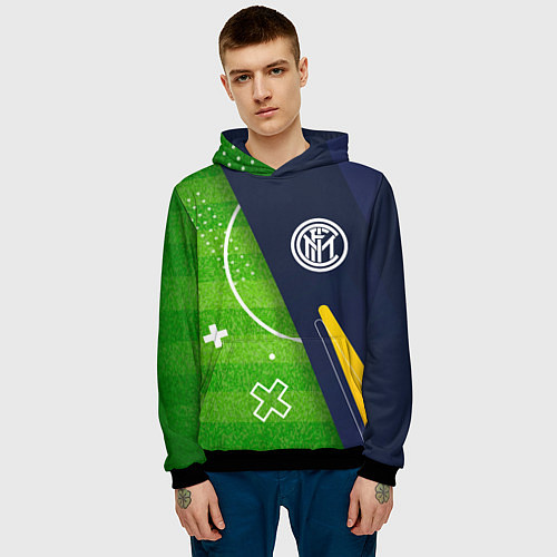 Мужская толстовка Inter football field / 3D-Черный – фото 3