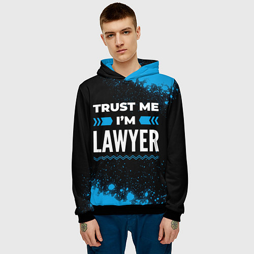 Мужская толстовка Trust me Im lawyer dark / 3D-Черный – фото 3
