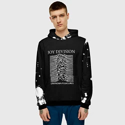 Толстовка-худи мужская Joy Division - unknown pleasures, цвет: 3D-черный — фото 2