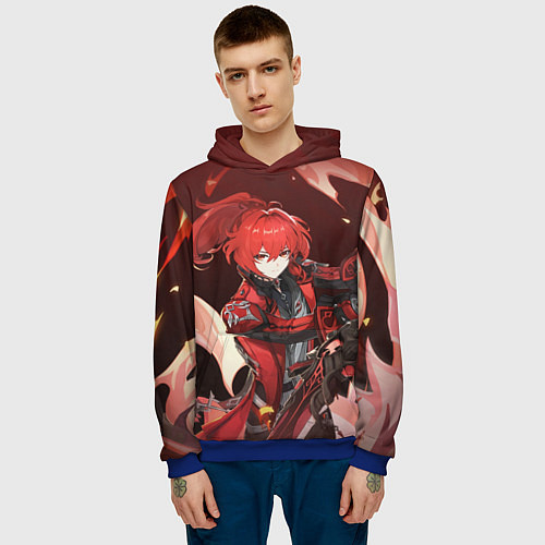 Мужская толстовка Diluc Red Dead of Night / 3D-Синий – фото 3