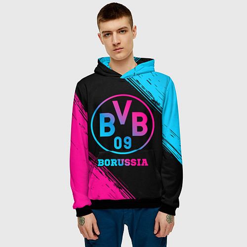 Мужская толстовка Borussia - neon gradient / 3D-Черный – фото 3