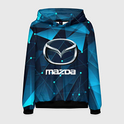 Толстовка-худи мужская Mazda - абстракция, цвет: 3D-черный
