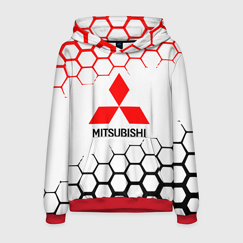 Мужская толстовка Mitsubishi - логотип / 3D-Красный – фото 1