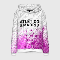 Толстовка-худи мужская Atletico Madrid pro football: символ сверху, цвет: 3D-белый