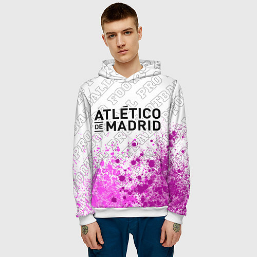Мужская толстовка Atletico Madrid pro football: символ сверху / 3D-Белый – фото 3