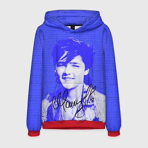 Мужская толстовка Юрий Шатунов в детстве - автограф / 3D-Красный – фото 1