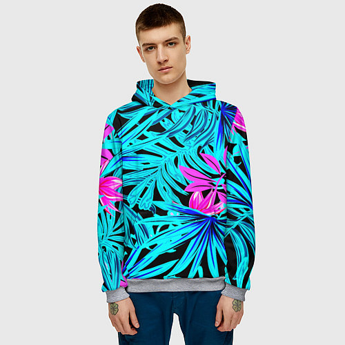 Мужская толстовка Palm branches / 3D-Меланж – фото 3