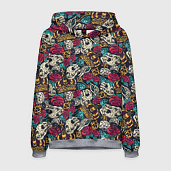 Толстовка-худи мужская Тату короны и бриллианта, цвет: 3D-меланж