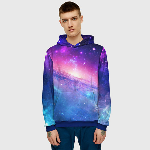 Мужская толстовка Космическая воронка / 3D-Синий – фото 3