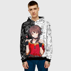 Толстовка-худи мужская Мегумин - Коносуба, цвет: 3D-черный — фото 2