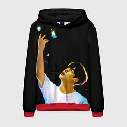 Толстовка-худи мужская BTS Kim Yohan Butterfly, цвет: 3D-красный