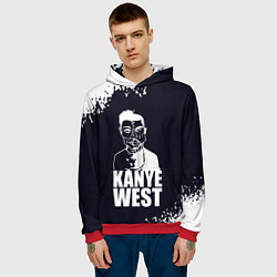 Толстовка-худи мужская Kanye west - tuxtera брызги, цвет: 3D-красный — фото 2