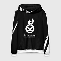 Толстовка-худи мужская Kingsman logo, цвет: 3D-белый