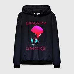 Толстовка-худи мужская Binary Smoke, цвет: 3D-черный
