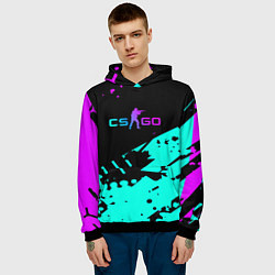 Толстовка-худи мужская КС ГО - НЕОН, цвет: 3D-черный — фото 2