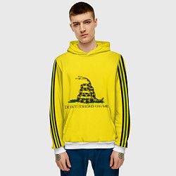 Толстовка-худи мужская Dont tread on me или Гадзденская змея, цвет: 3D-белый — фото 2