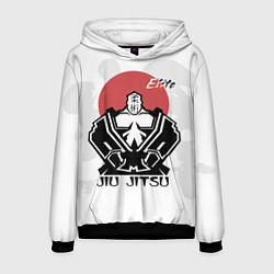 Толстовка-худи мужская Jiu Jitsu red sunJiu Jitsu red sun, цвет: 3D-черный